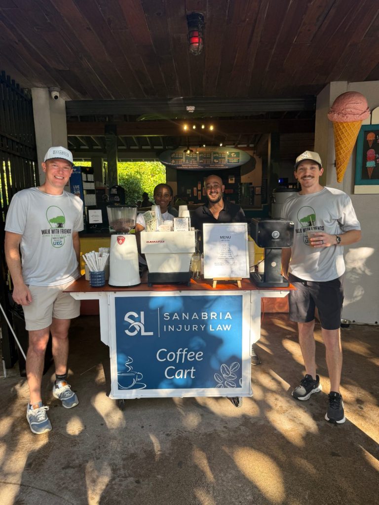 Sanabria Injury Law sponsored coffee cart at a South Florida community event